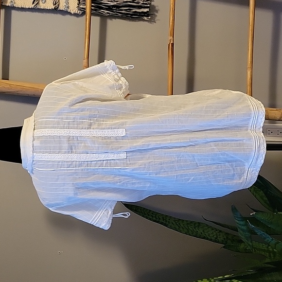 Paper Denim & Cloth Striped Cotton Short Sleeve Blouse - Picture 4 of 7